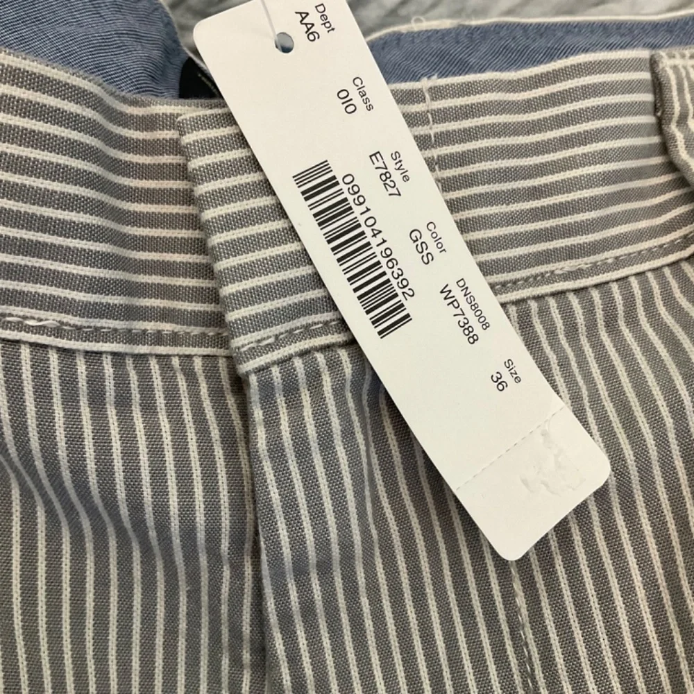 NWT J. Crew Club Mens gray white Striped club Shorts sz 36 cotton